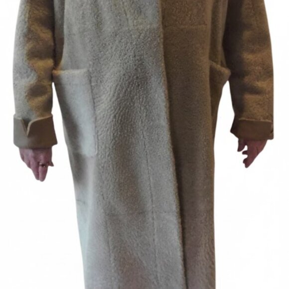 Artico Shearling Leather Coat - Size 48 euro - worn once - tan -Reversable - Picture 10 of 16